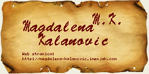 Magdalena Kalanović vizit kartica